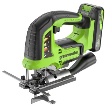 фото Лобзик аккумуляторный GREENWORKS GD24JS120K2 3601407CUA