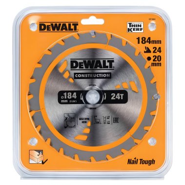 фото Диск пильный 184 х 20 мм 24T CONSTRUCTION DeWalt DT1951