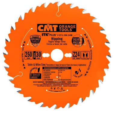 фото Диск пильный 250 x 2.4 х 30 мм 24T (дерево) CMT 271.250.24M
