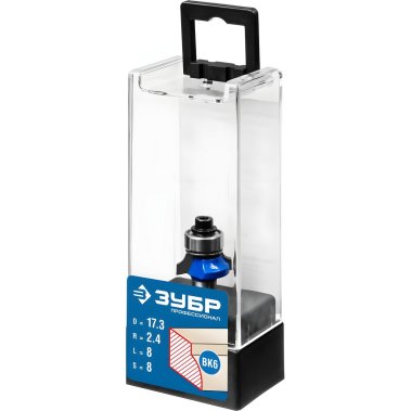 фото Фреза кромочная калевочная 17.3 х 8 мм, радиус 2.4 мм, №1 ЗУБР 28701-17.3