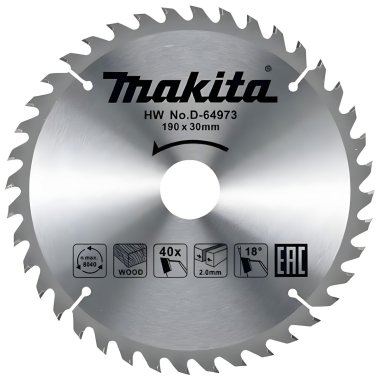 фото Диск пильный 190 х 30 мм 40T (дерево) MAKITA D-64973
