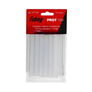 фото Стержни клеевые 11,2 х 100 мм (12 шт., прозрачные) PRGT 100 FUBAG 41142