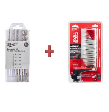 фото Набор MILWAUKEE "ЛЕТНИЕ ПОДАРКИ" №9 (Набор буров 5 шт. + насадка для пылеудаления) 493310014