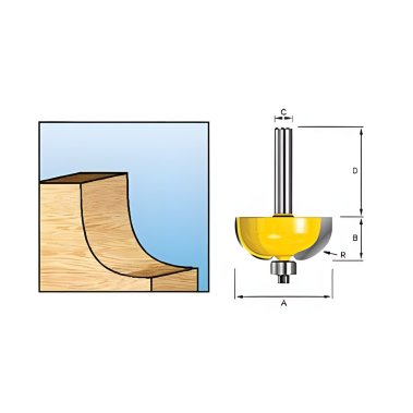фото Фреза профильная (d8/D28.6/H12.7/L44.7/R9.52) MAKITA D-11477