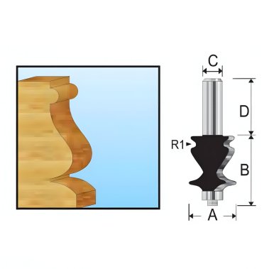 фото Фреза кромочная фигурная (d12/D26.99/H41.28/L79.28) MAKITA D-11748