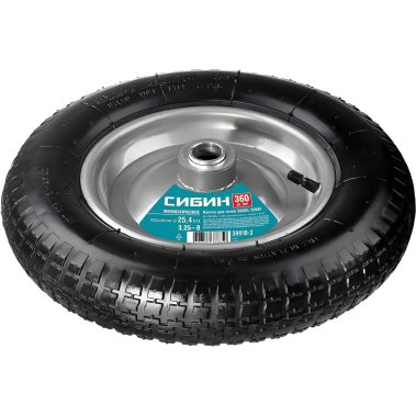 фото Колесо пневматическое для тачек 39905,39909, СК-3 СИБИН 360мм, 39910-3