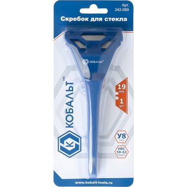 фото Скребок для стекла 180 мм (трапециевидное лезвие 19 мм) КОБАЛЬТ 242-069