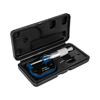 фото Микрометр механический 0 - 25 мм (точность 0,01 мм, кейс) КОБАЛЬТ 919-913