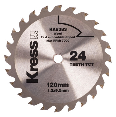 фото Диск пильный 120 х 1.2 х 9.5 мм 24T TCT (по дереву) KRESS KA8383