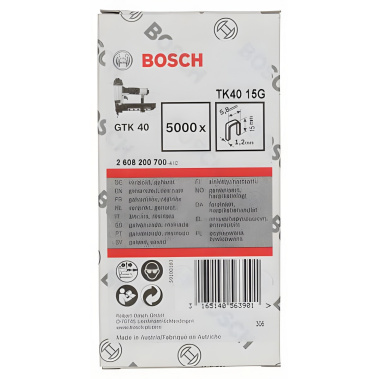 фото Скоба TK40 15G (для GTK 40, 5000 шт., оцинк.) BOSCH 2608200700