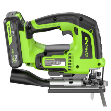 фото Лобзик аккумуляторный GREENWORKS GD24JS120K2 3601407CUA