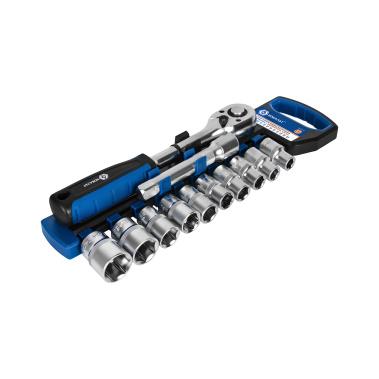 фото Набор торцевых головок (12 пр., 1/2'', трещотка) КОБАЛЬТ 919-715