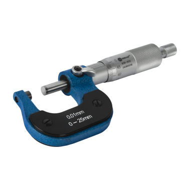 фото Микрометр механический 0 - 25 мм (точность 0,01 мм, кейс) КОБАЛЬТ 919-913