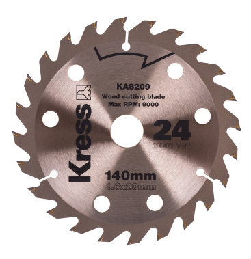 фото Диск пильный 140 мм 24T TCT (по дереву) KRESS KA8209