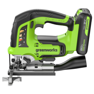 фото Лобзик аккумуляторный GREENWORKS GD24JS120K2 3601407CUA