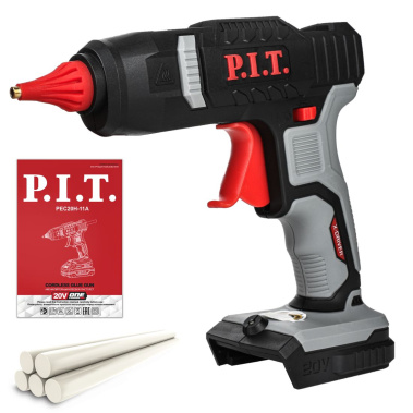фото Пистолет клеевой аккум. P.I.T. PEC20H-11A SOLO (20В, 200*, макс. ф стержня 11мм, расход 450г/ч)