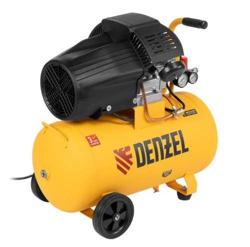 Воздушный компрессор Denzel прямой привод, dcv1800/50, 1,8 квт, 50 литров, 320 л/мин 58168