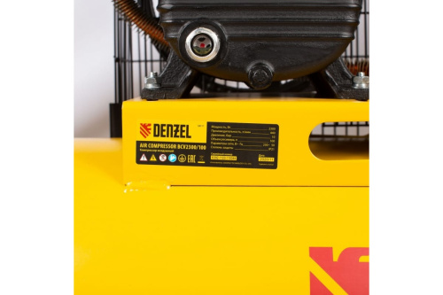 Компрессор воздушный DENZEL BCV2300/100, 2.3 кВт, ременный привод, 100 литров, 440 л/мин