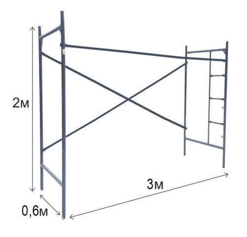 Леса строительные приставные рамные разборные ЛРСП-20, 3м длина