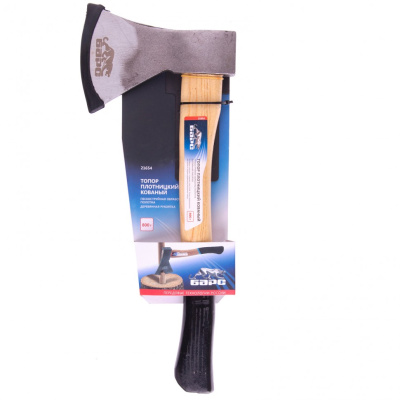 Топор 800 г плотницкий, кованый, деревянная ручка пескоструйное покрытие полотна 21654 Барс