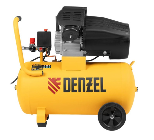 Воздушный компрессор Denzel прямой привод, dcv1800/50, 1,8 квт, 50 литров, 320 л/мин 58168