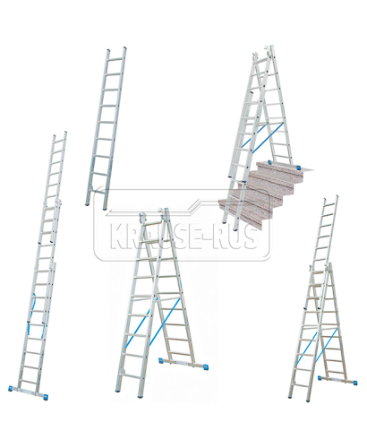 Трехсекционная лестница Krause Stabilo 3x9 ступеней