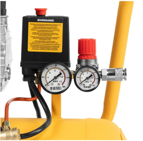 Воздушный компрессор Denzel прямой привод, dcv1800/50, 1,8 квт, 50 литров, 320 л/мин 58168