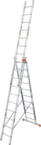 Трехсекционная лестница Krause Tribilo 3 х 10 ступеней с доп. функцией