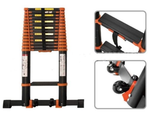 Лестница телескопическая МИ ПРОФИ MAX 4.7м, 12ст. широкая ступень
