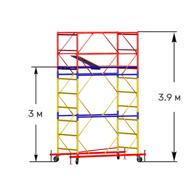 Вышка-тура строительная ВСП 250/1,2 1+2 (высота 3,9м)