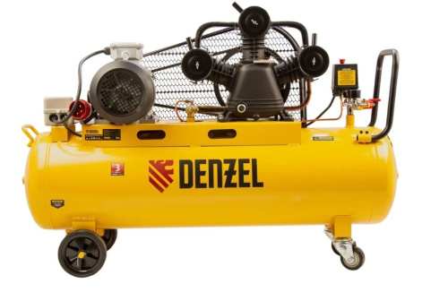 Воздушный компрессор с ременным приводом DENZEL BCW3000-T/100, 3,0 кВт, 100 литров, 520 л/мин 58118