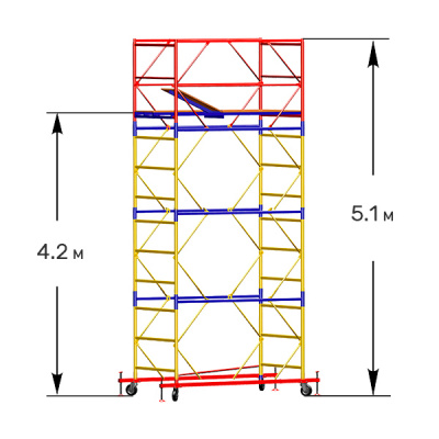 Вышка-тура строительная ВСП 250/1,2 1+3 (высота 5,1м)