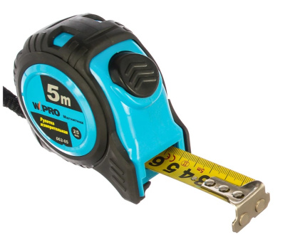 Рулетка АВТОСТОП WIPRO 5 м*25 мм, АБС-пластик + резина, односторонняя разметка, толщина 0,115 062-05