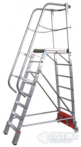 Лестница с платформой Krause Stabilo Vario 5 ступеней, траверса 750 передвижная