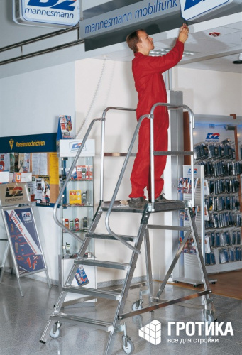 Лестница с платформой Krause Stabilo 3 ступени, передвижная