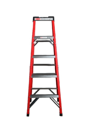 Стремянка SF1004 стеклопластиковая 4 ст. с органайзером АЛЮМЕТ