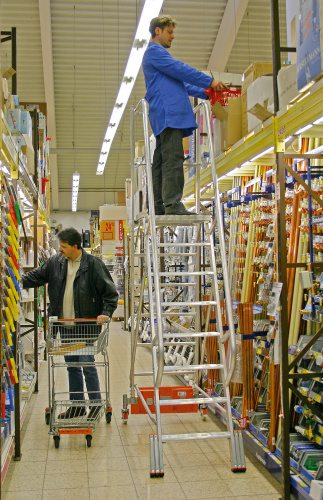 Лестница с платформой Krause VARIO, траверса  1365 10 ст