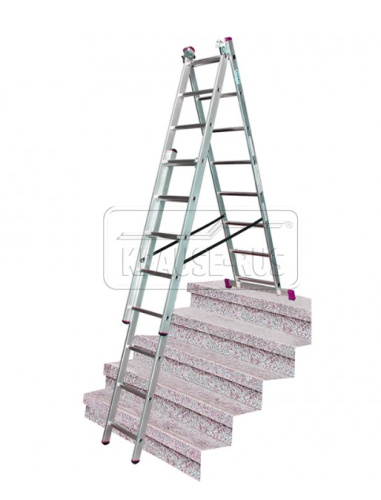 Трехсекционная лестница Krause Corda 3 х 8 ступеней с функцией лестничных пролетов