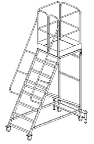 Лестница с площадкой ЛСА-4,0  Нпл=4,0м (800х800мм) с колесами