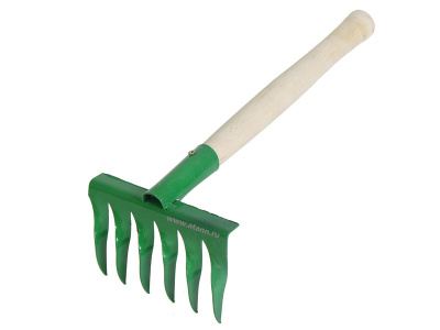 СИ-00079 Грабли 6-ти зубые витые, эмаль с черенком  ГВ-6