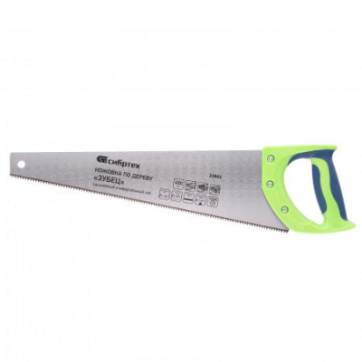 Ножовка по дереву "Зубец" 400 мм 7-8 TPI, калёный зуб 2D, 2-х компонентная рукоятка 23802 Сибртех
