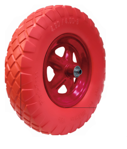 Колесо к строительной тачке бескамерное полиуретановое 4.80-8  400мм ось 12мм Колесо к строительной тачке бескамерное полиуретановое 4.80-8  400мм ось 12мм