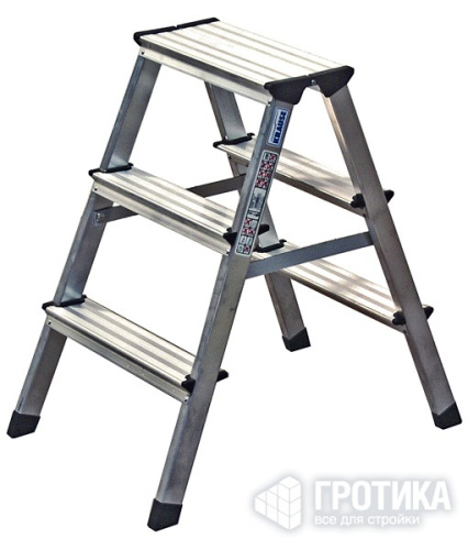 Стремянка Krause Dopplo двусторонняя 3 ступени алюминиевая