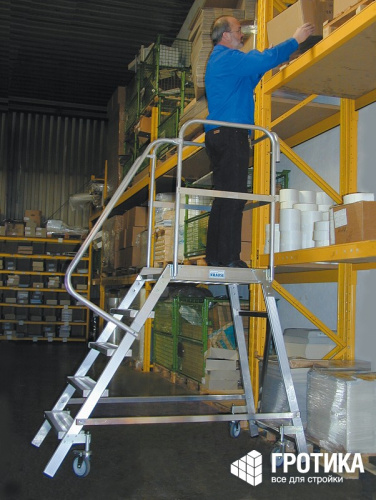Лестница с платформой Krause Stabilo 5 ступеней, передвижная