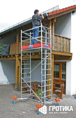 Вышка-тура строительная алюминиевая Clim Tec (Н=6м) 1+2