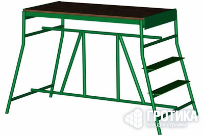 Малярный столик Н=87 см,  46х101 см Зеленый