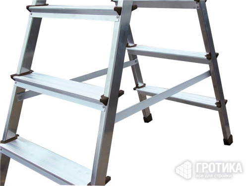 Стремянка Krause Dopplo двусторонняя 4 ступени алюминиевая