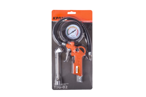 Пистолет для подкачки шин с манометром Кратон TIG-02 30102035