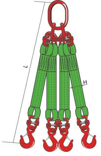 Строп четырехветвевой текстильный 4СТ 2т/3м. (6:1)