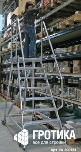 Лестница с платформой Krause Stabilo 8 ступеней, передвижная